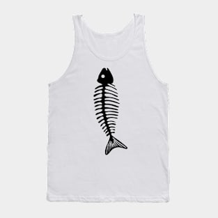 Fish Bone Black Tank Top